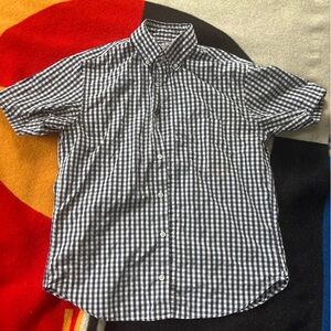 J. Crew Navy and White Gingham Shirt Size Small